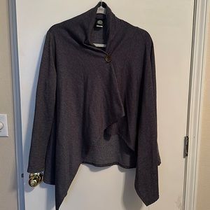 Blue heather cardigan with button